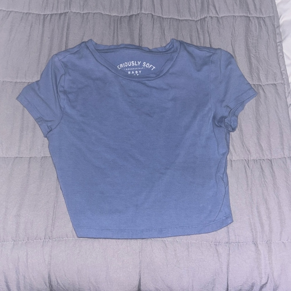 light blue baby tee
